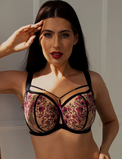 Мягкий бюстгальтер балконет Kris Line TOUCH halfcupsoft, Цвет: черный+бежевый, Размеры: 90C, изображение 3