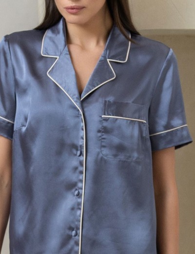 Атласный комплект с шортами Mia-Mella JULIA CHARME 8738 дельфин, Цвет: дельфин, Размеры: L, изображение 4