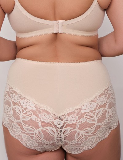 Высокие трусы с кружевом Valmira 2922 бежевый, Цвет: бежевый, Размеры: M, изображение 2