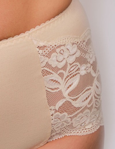 Высокие трусы с кружевом Valmira 2922 бежевый, Цвет: бежевый, Размеры: M, изображение 3