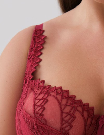 Бюстгальтер полумягкий с вышивкой Valmira 1109 сангрия, Цвет: сангрия с вышивкой, Размеры: 85C, изображение 4