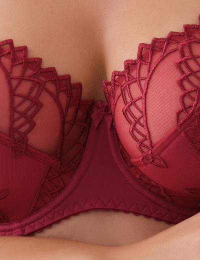 Бюстгальтер полумягкий с вышивкой Valmira 1109 сангрия, Цвет: сангрия с вышивкой, Размеры: 85C, изображение 5