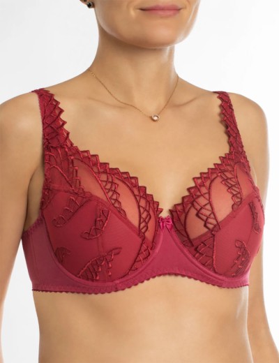Бюстгальтер полумягкий с вышивкой Valmira 1109 сангрия, Цвет: сангрия с вышивкой, Размеры: 85C, изображение 6