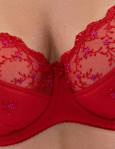 Бюстгальтер полумягкий с вышивкой Valmira 1109-1109/B красный с фуксией, Цвет: красный с фуксией, Размеры: 80G, изображение 5