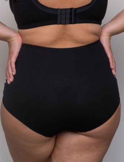 Трусы женские высокие из хлопка Valmira 2930/C тисненый черный, Цвет: тисненый черный, Размеры: 2XL, изображение 2