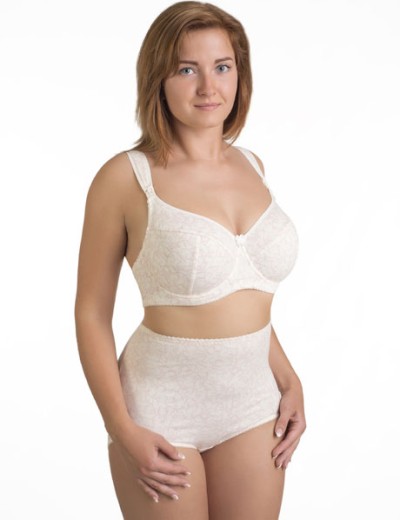 Трусы женские высокие из хлопка Valmira 2930/C молоко с аметистом, Цвет: молоко с аметистом, Размеры: 4XL, изображение 3