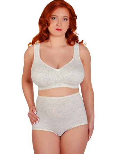 Трусы женские высокие из хлопка Valmira 2930/C молоко с голубым, Цвет: молоко с голубым, Размеры: M, изображение 4