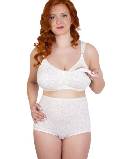 Трусы женские высокие из хлопка Valmira 2930/C молоко с голубым, Цвет: молоко с голубым, Размеры: M, изображение 3