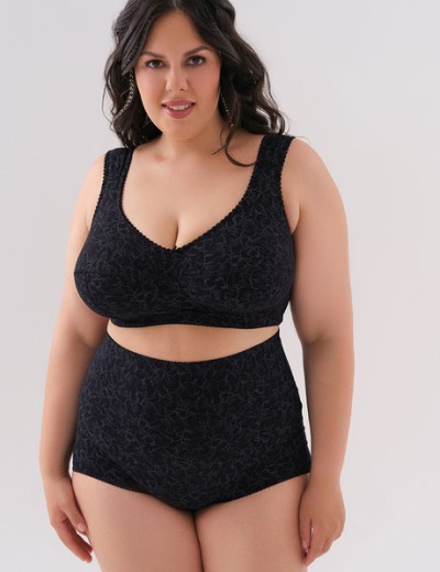 Трусы женские высокие из хлопка Valmira 2930/C черный с серым, Цвет: черный с серым, Размеры: L, изображение 3