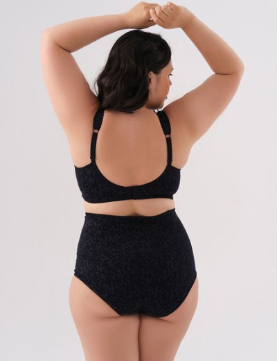 Трусы женские высокие из хлопка Valmira 2930/C черный с серым, Цвет: черный с серым, Размеры: L, изображение 2