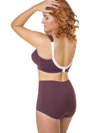 Трусы женские высокие из хлопка Valmira 2930/C вино в крапинку, Цвет: вино в крапинку, Размеры: L, изображение 2