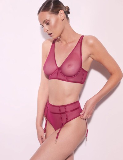 Высокие стринги с пажами Alles SONO stringi фуксия, Цвет: фуксия, Размеры: XL, изображение 4