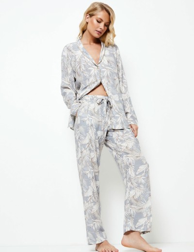Пижама с брюками из вискозы Aruelle ADORIA, Цвет: серо-голубой, Размеры: XS, изображение 3