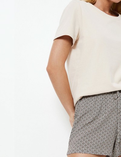 Пижама футболка и шорты Aruelle JADE, Цвет: бежевый, Размеры: XL, изображение 4