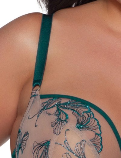 Мягкий бюстгальтер с вышивкой Ava RAFIA 2088 M emerald, Цвет: изумруд, Размеры: 65J, изображение 5