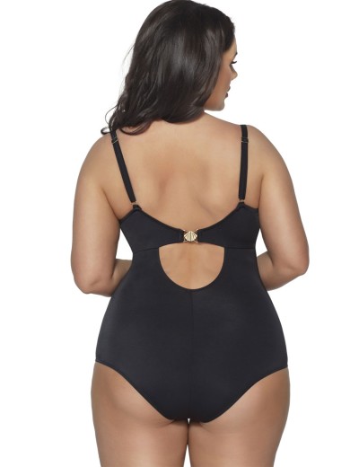 Закрытый купальник с мерцающим узором Ava SKJ58 U черный, Цвет: черный, Размеры: 100B, изображение 2