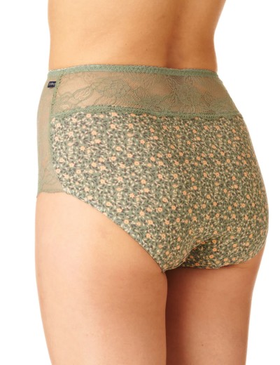 Набор высоких трусов слипов Key LPF 173 (2 шт), Цвет: хаки+оранжевый, Размеры: M, изображение 3