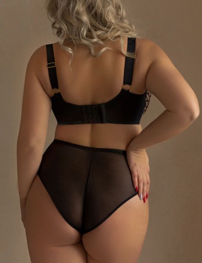 Бюстгальтер балконет мягкий Kris Line PANTHER half cup soft, Цвет: черный+бежевый, Размеры: 60F, изображение 4