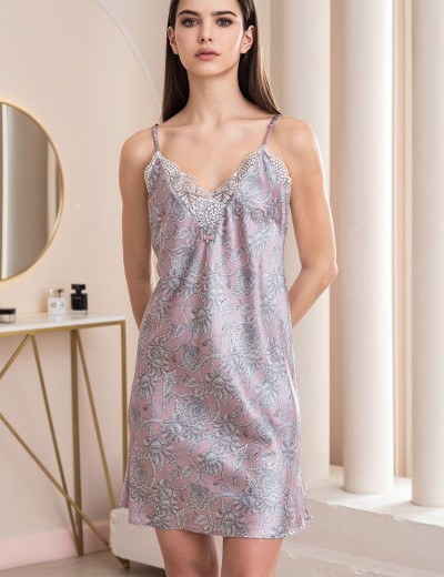 Короткая шелковая сорочка Mia-Amore REBECCA 5160 розовый жемчуг, Цвет: розовый жемчуг, Размеры: L, изображение 4