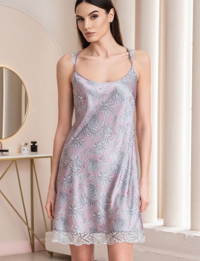 Шелковая короткая сорочка Mia-Amore REBECCA 5161 розовый жемчуг, Цвет: розовый жемчуг, Размеры: XL, изображение 4