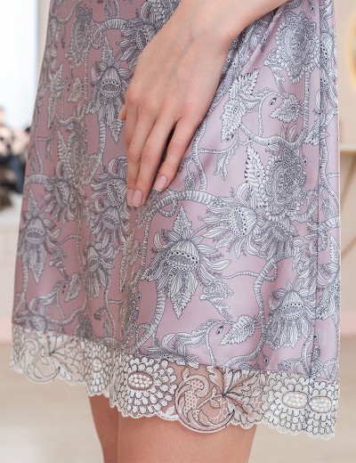 Шелковая короткая сорочка Mia-Amore REBECCA 5161 розовый жемчуг, Цвет: розовый жемчуг, Размеры: XL, изображение 3