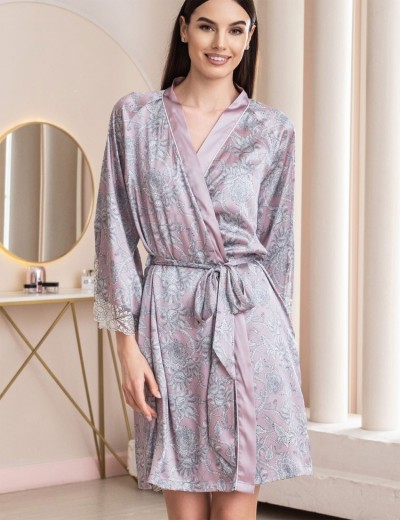 Шелковый халат кимоно Mia-Amore REBECCA 5163 розовый жемчуг, Цвет: розовый жемчуг, Размеры: L/XL, изображение 3