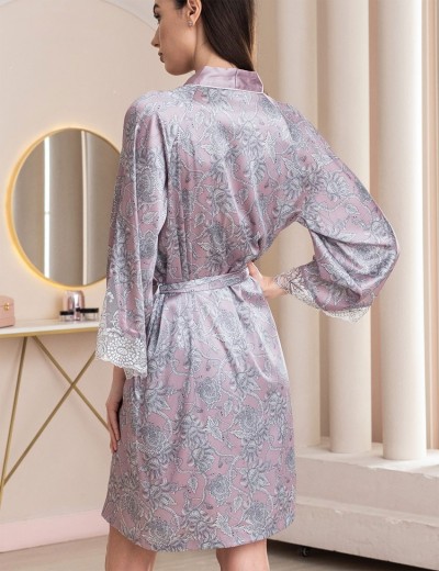 Шелковый халат кимоно Mia-Amore REBECCA 5163 розовый жемчуг, Цвет: розовый жемчуг, Размеры: L/XL, изображение 2