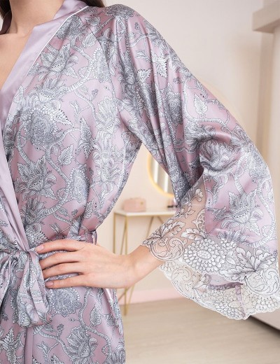 Шелковый халат кимоно Mia-Amore REBECCA 5163 розовый жемчуг, Цвет: розовый жемчуг, Размеры: L/XL, изображение 4