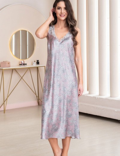 Длинная сорочка из шелка Mia-Amore REBECCA 5164 розовый жемчуг, Цвет: розовый жемчуг, Размеры: L, изображение 4