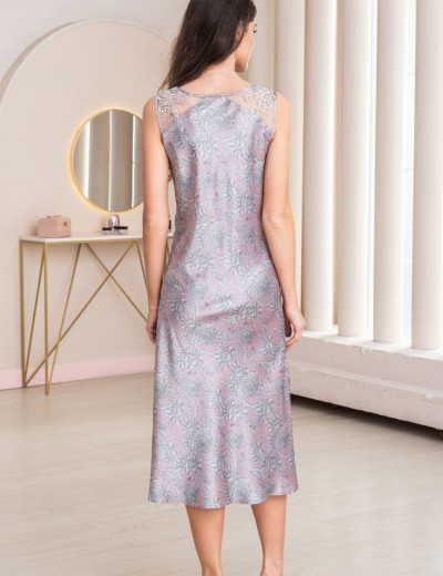 Длинная сорочка из шелка Mia-Amore REBECCA 5164 розовый жемчуг, Цвет: розовый жемчуг, Размеры: L, изображение 3