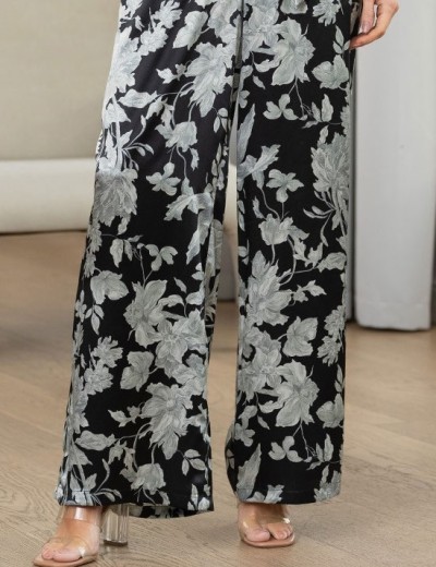 Шелковая домашняя пижама Mia-Amore VITTORIA 5157 черный, Цвет: черный, Размеры: 4XL, изображение 5