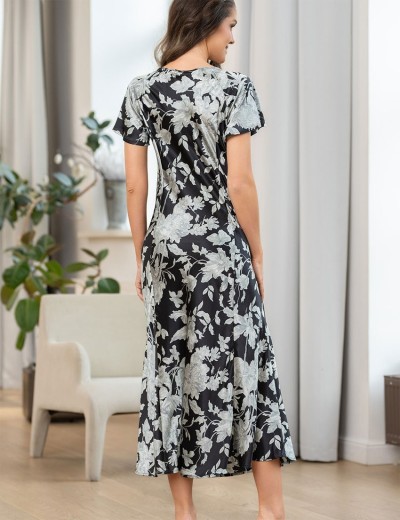 Сорочка шелковая большого размера Mia-Amore VITTORIA 5158 черный, Цвет: черный, Размеры: L, изображение 2