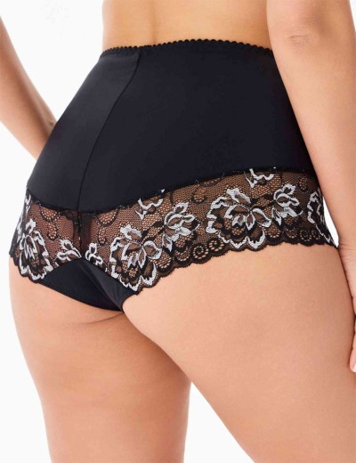 Трусы женские высокие Elli 711 LACE черно-серебро, Цвет: черно-серебро, Размеры: 4XL, изображение 2