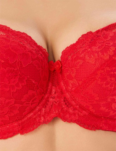 Кружевной бюстгальтер с поролоном Elli 3030 красный, Цвет: красный, Размеры: 95B, изображение 6