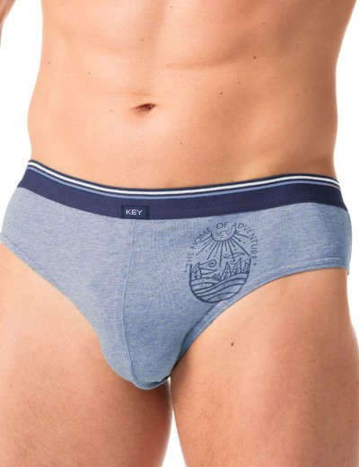 Мужские слипы Key MPP 776 A24 (2 шт) светло-серый + синий, Цвет: светло-серый + синий, Размеры: L, изображение 2