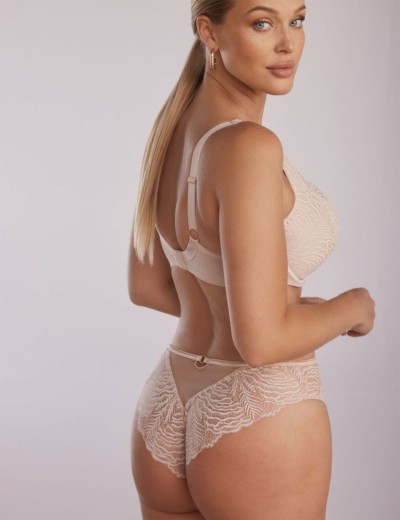 Трусы бразилиана миди Kinga LUNA 1101/3-P светло-бежевый, Цвет: светло-бежевый, Размеры: 2XL, изображение 4