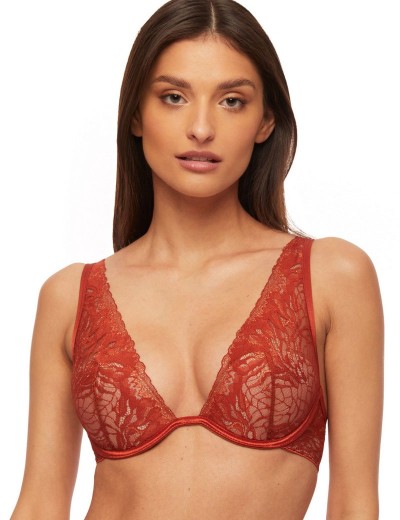 Кружевной бюстгальтер бралетт Kinga FIREBIRD 859-PU, Цвет: медный, Размеры: 75C, изображение 3