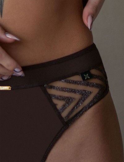 Трусики бразилиана Kris Line BROWNIE stringshorts, Цвет: шоколадный, Размеры: 2XL, изображение 3