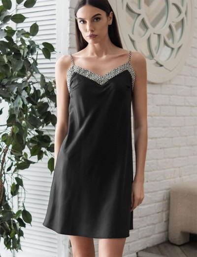 Шёлковая сорочка Mia-Amore JADORE 4081, Цвет: черный, Размеры: 3XL, изображение 4