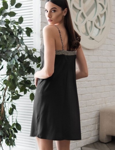 Шёлковая сорочка Mia-Amore JADORE 4081, Цвет: черный, Размеры: 3XL, изображение 2