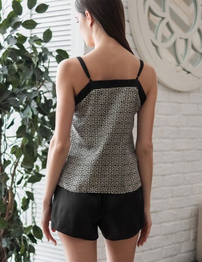 Шёлковая пижама с шортами Mia-Amore JADORE 4082, Цвет: черный, Размеры: S, изображение 2