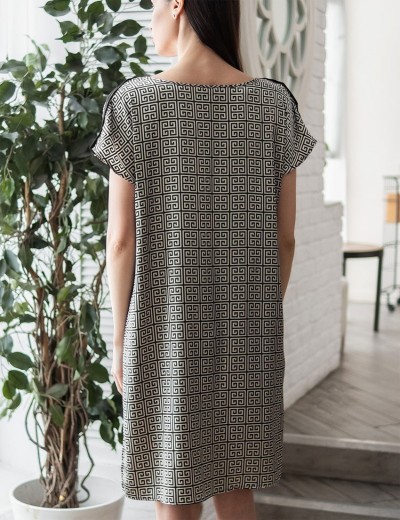 Короткая шёлковая туника Mia-Amore JADORE 4085, Цвет: черный, Размеры: 4XL/5XL, изображение 2