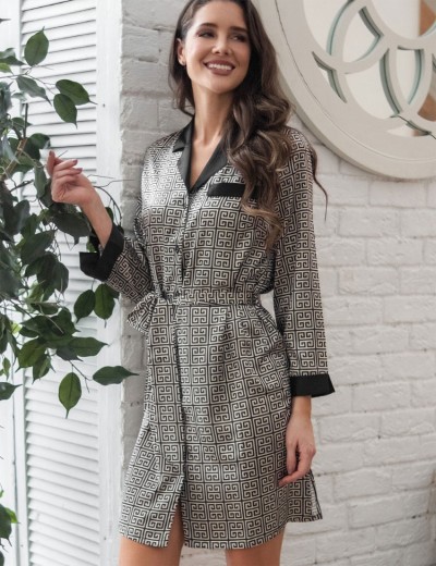 Шёлковый халат рубашка Mia-Amore JADORE 4087, Цвет: черный, Размеры: 4XL, изображение 3