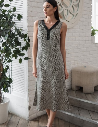 Длинная шёлковая сорочка Mia-Amore JADORE 4088, Цвет: черный, Размеры: 3XL, изображение 4