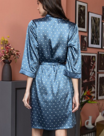 Атласный халат кимоно Mia-Mella CLEVER 8943 дельфин, Цвет: дельфин, Размеры: S/M, изображение 2