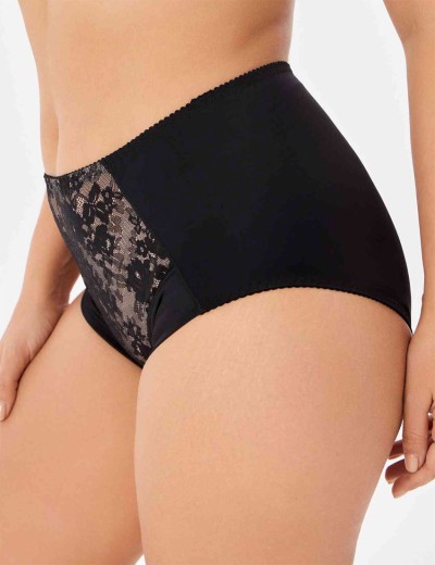 Трусы слипы высокие Milavitsa 256180 черный с нюдом, Цвет: черный с нюдом, Размеры: 4XL, изображение 3