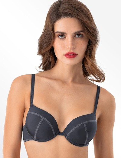 Бюстгальтер пуш-ап гель Mioocchi RIANA 8155 perla blu, Цвет: perla blu (серо-сини, Размеры: 70D, изображение 3