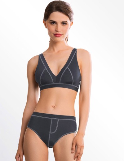 Мягкий бюстгальтер бралетт Mioocchi RIANA 8159 perla blu, Цвет: perla blu (серо-сини, Размеры: 85D, изображение 2