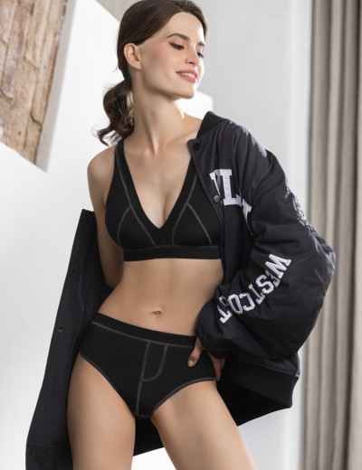 Мягкий бюстгальтер бралетт Mioocchi RIANA 8159 nero, Цвет: nero (черный), Размеры: 70B, изображение 5