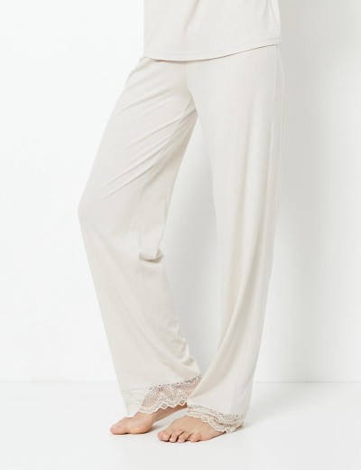 Трикотажная пижама с брюками Aruelle EVELYN, Цвет: светло-бежевый, Размеры: M, изображение 4